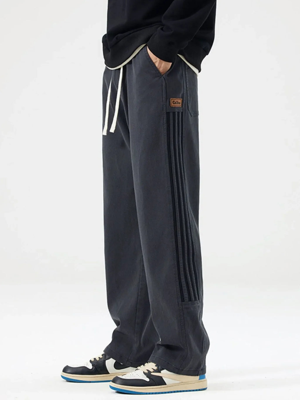 Men's Full Size Drawstring Wide Leg Pants Plus Size