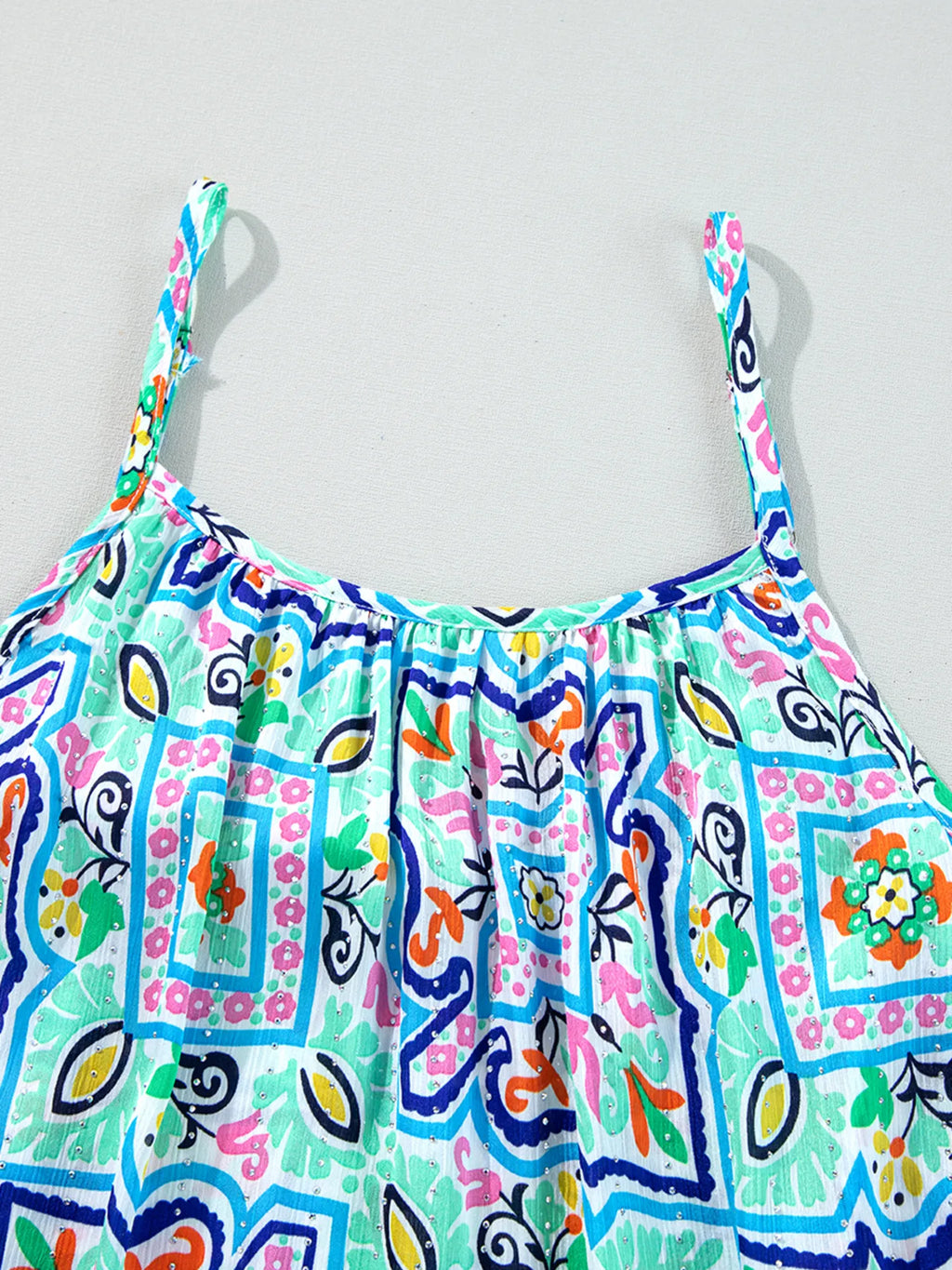 Rhinestone Floral Printed Cami Top