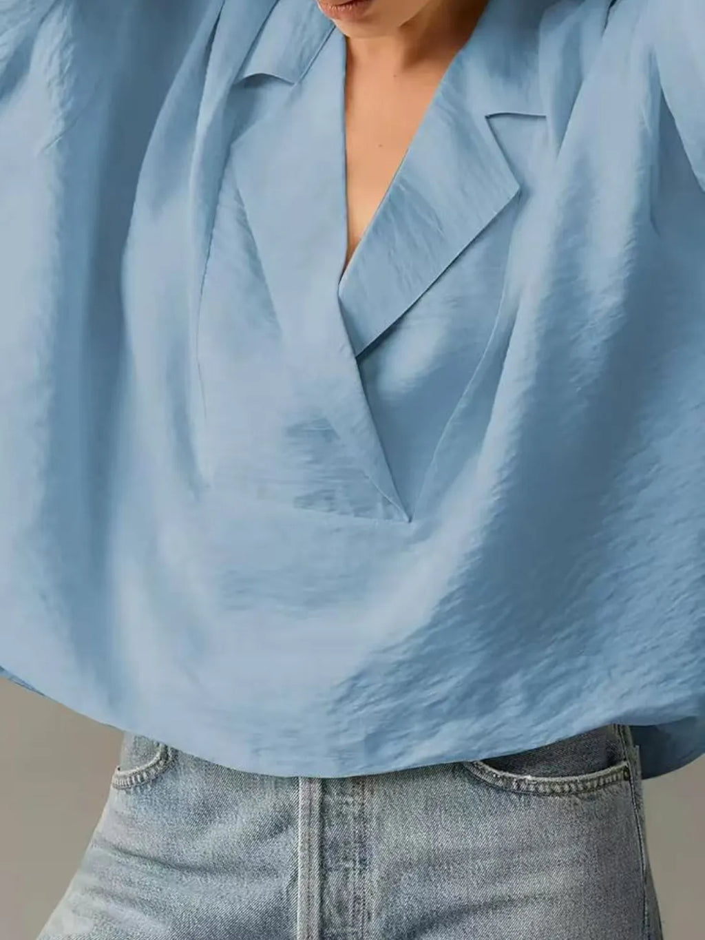 Collared Neck Half Sleeve Blouse