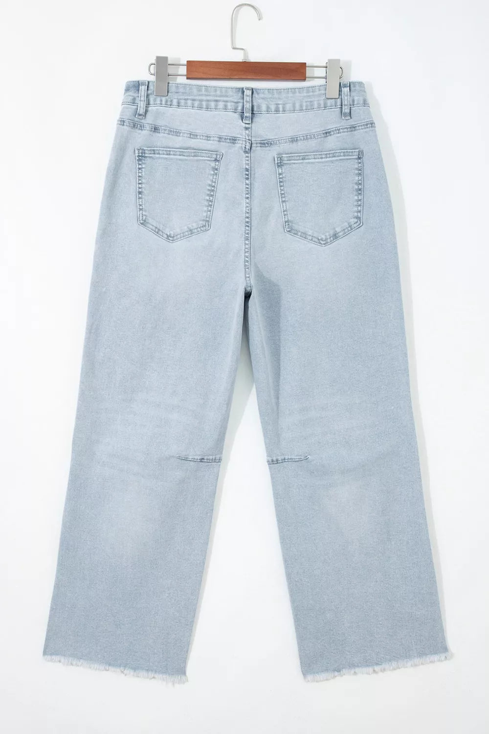 Light Wash Utility Pocket Straight Leg Jeans