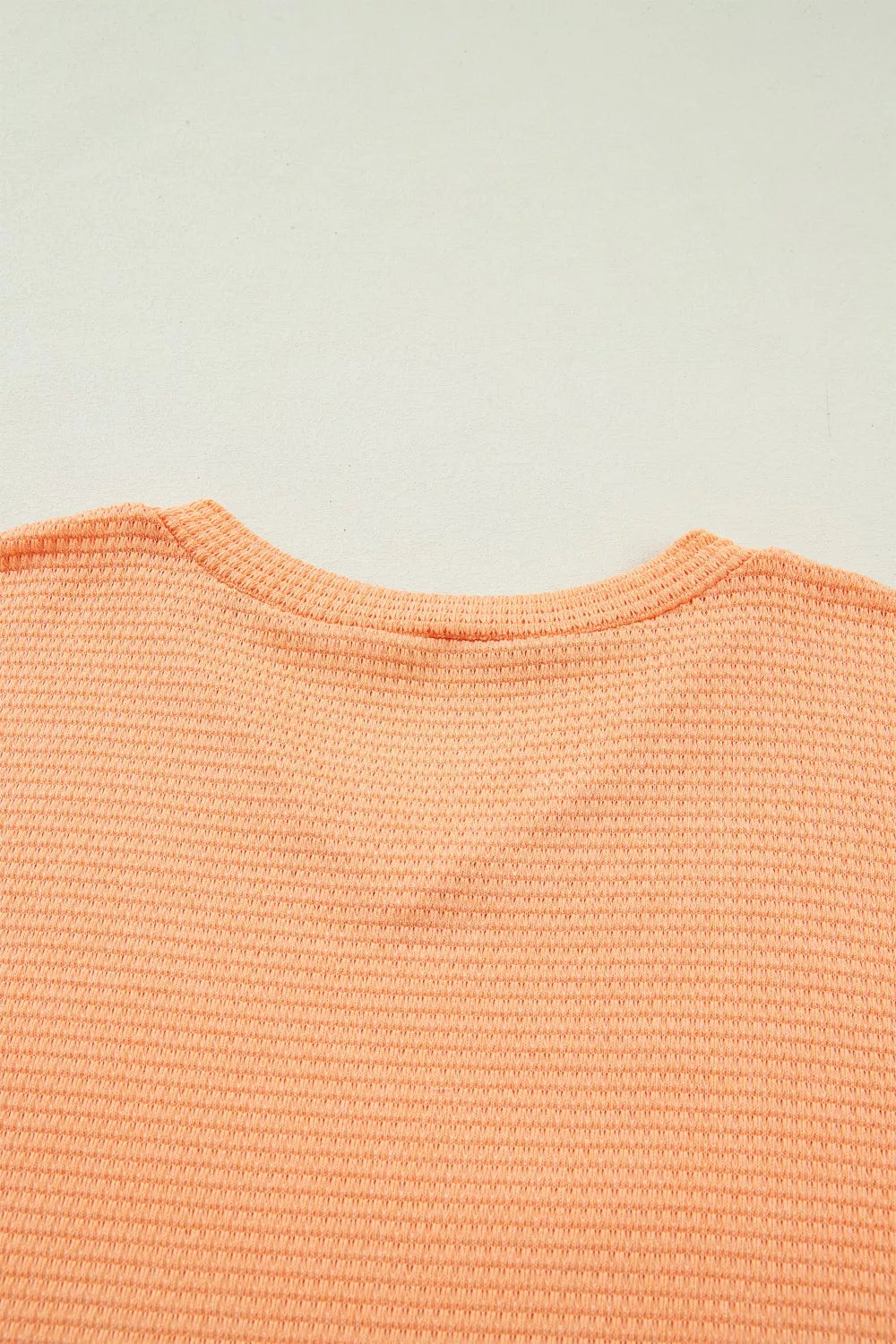 Textured Waffle Knit V-Neck T-Shirt