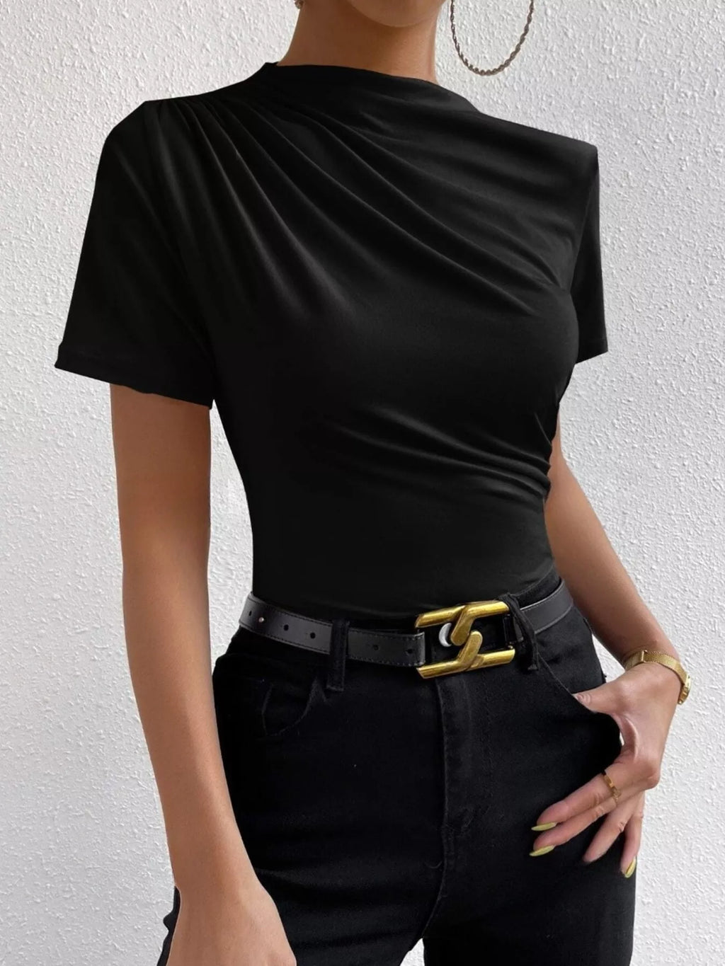 Ruched Short Sleeve T-Shirt