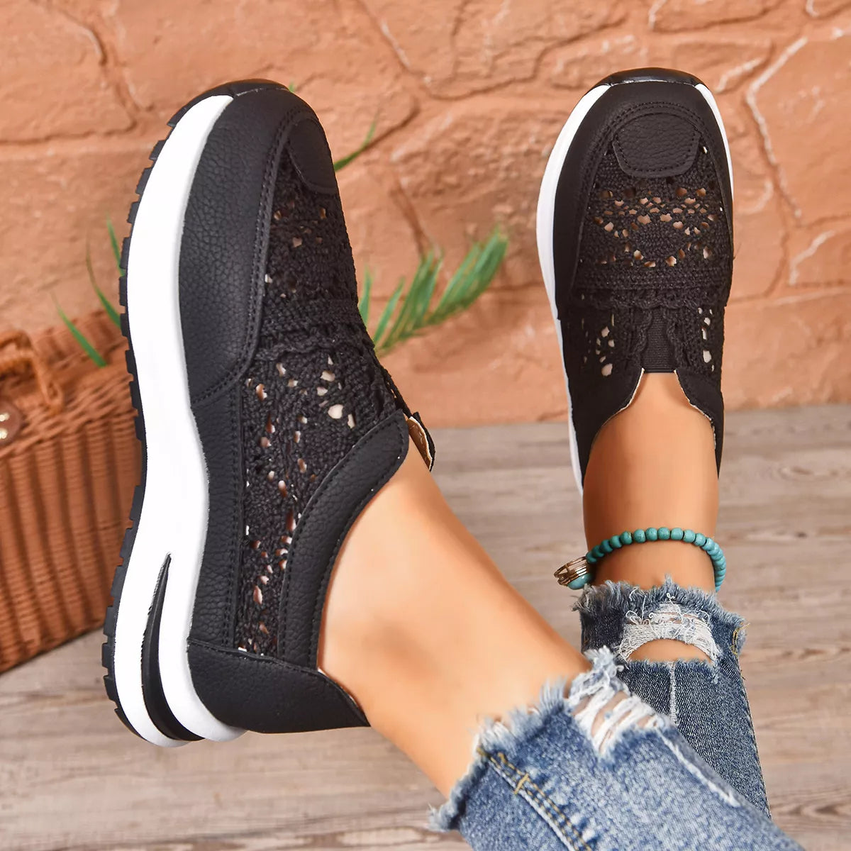 Breathable Round Toe Slip-Ons