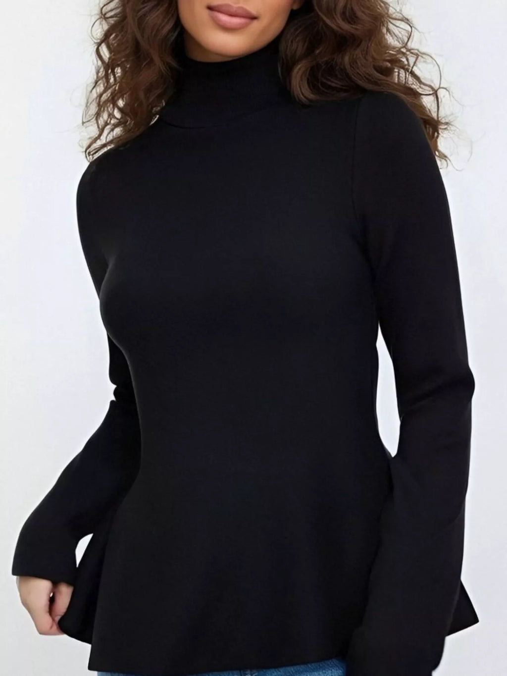 Mock Neck Long Sleeve Sweater