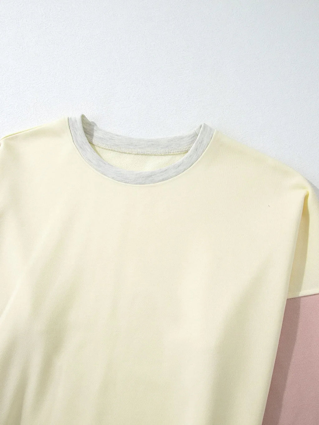 Color Block Round Neck Top and Pants Set