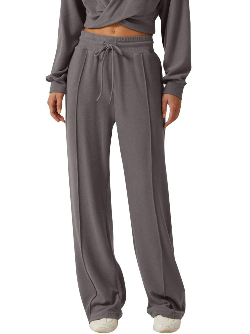 Twist-Front Long Sleeve Top and Pants Set