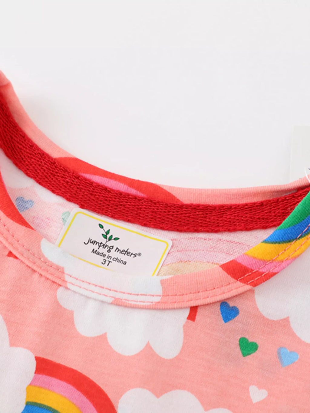 Children's Rainbow Print Short Sleeve Casual Dress