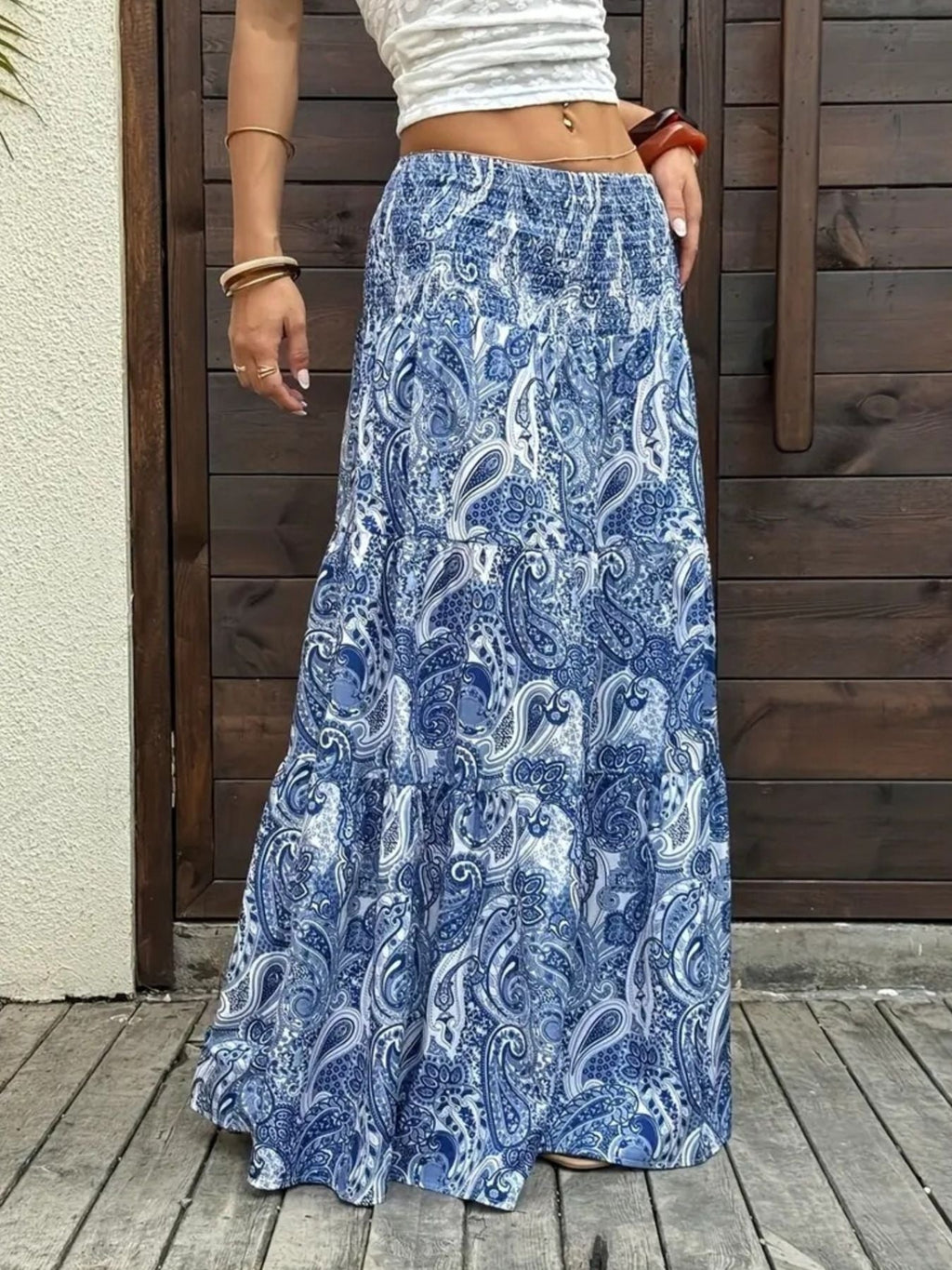 Paisley Print Maxi Skirt