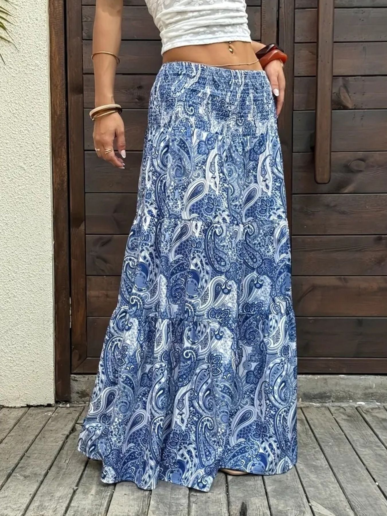 Paisley Print Maxi Skirt