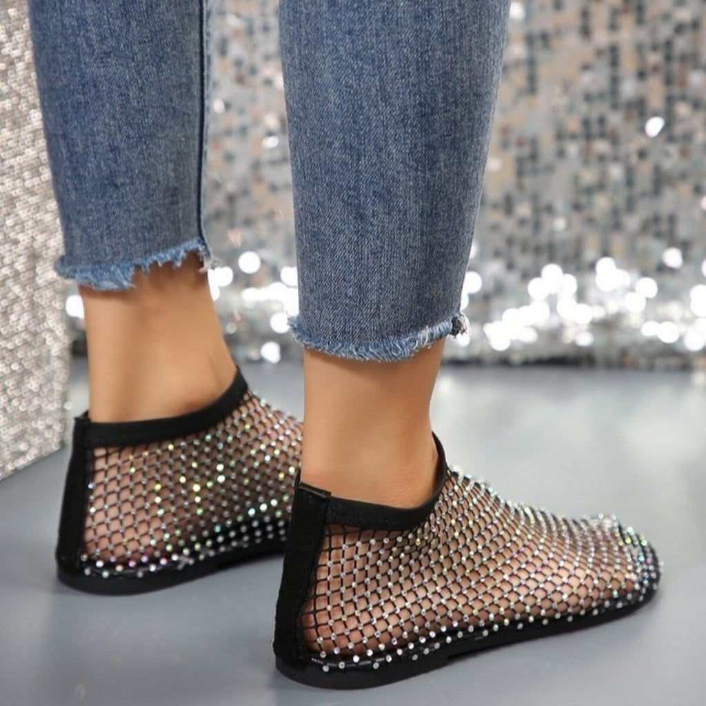 Rhinestone Round Toe Sandals