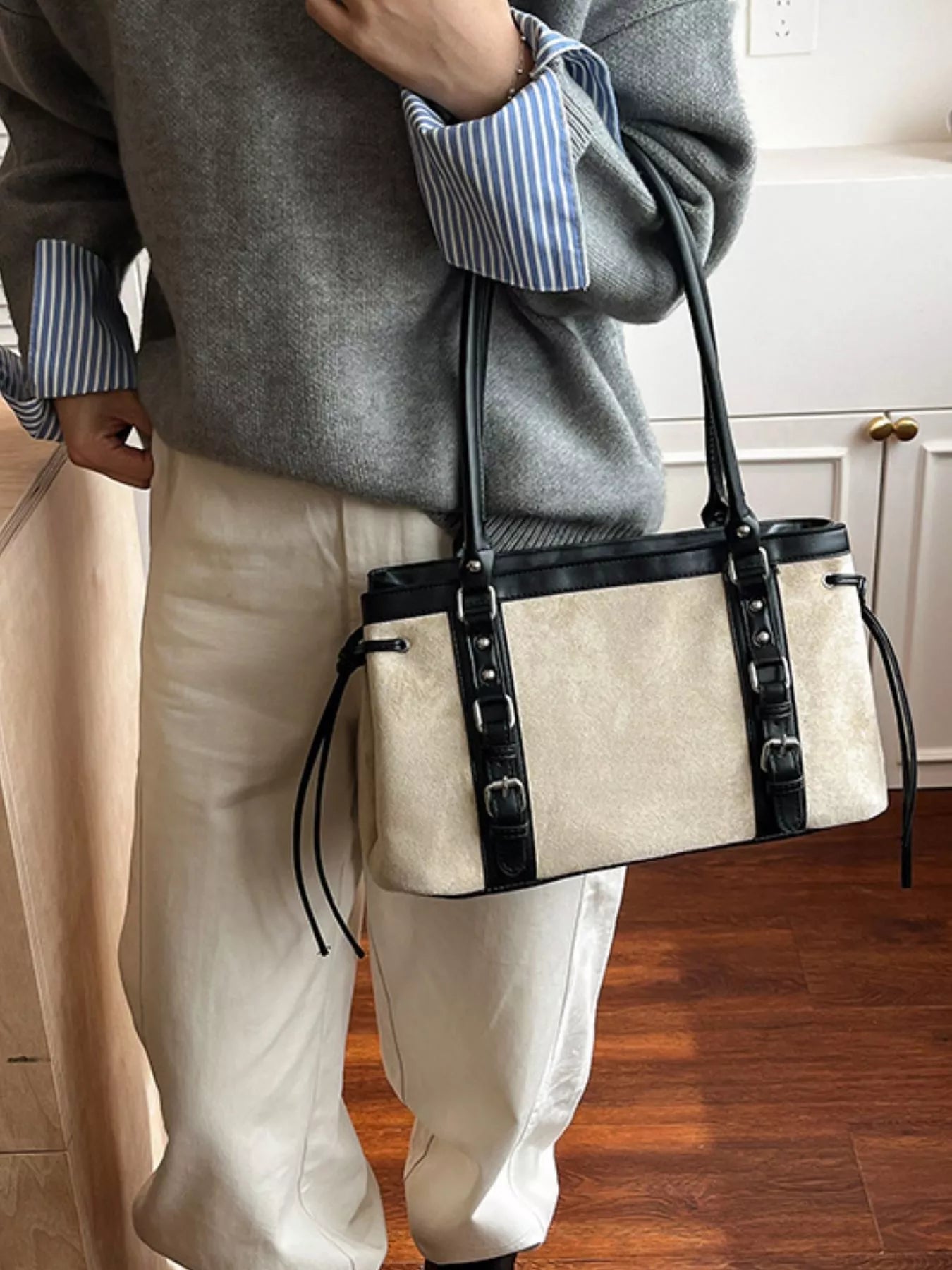 Buckle Decor Tote Bag