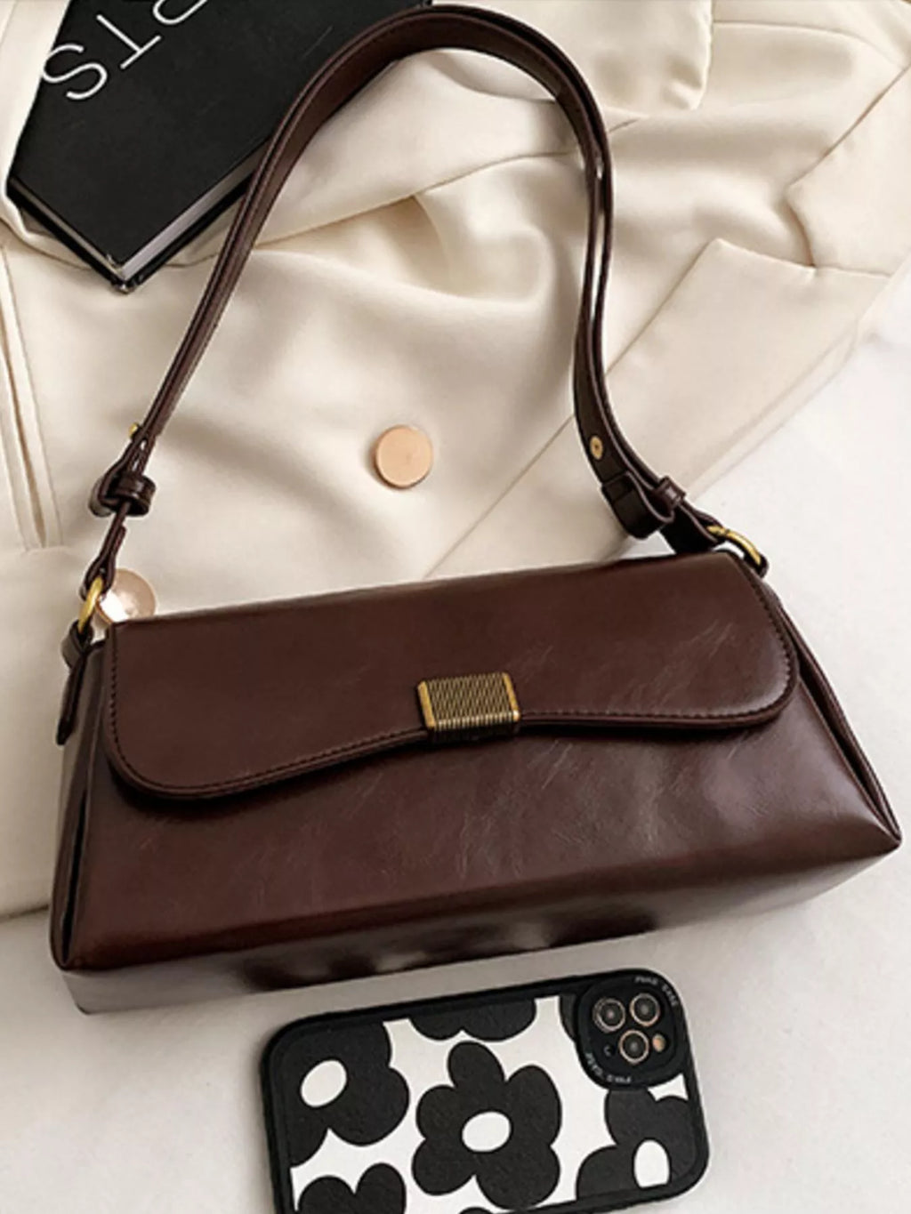 Leather Flap Shoulder Bag