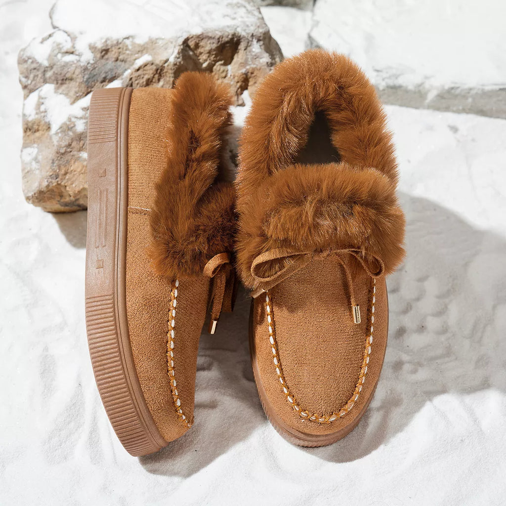 Fuzzy Round Toe Slip-Ons