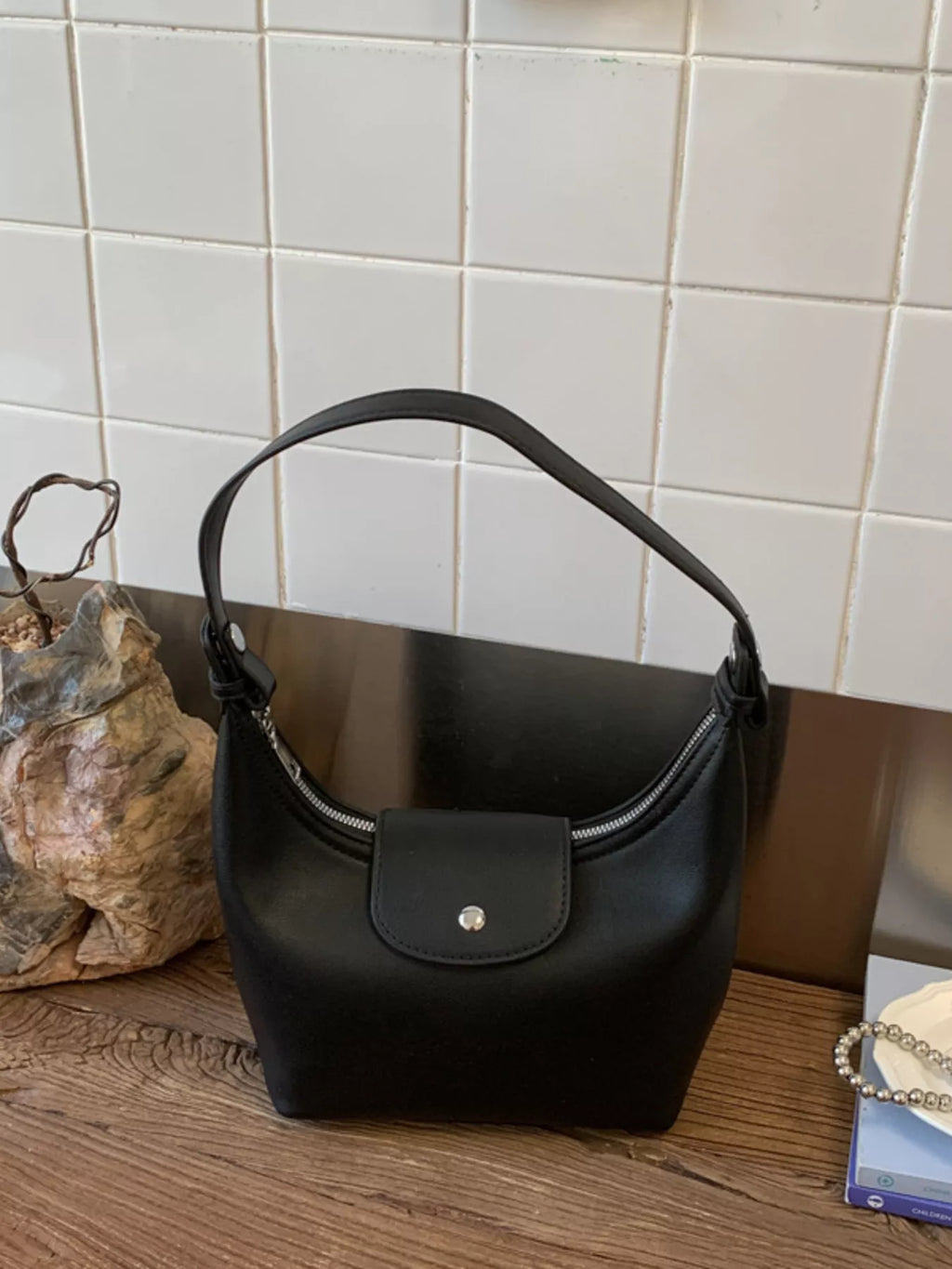 PU Leather Crescent Shoulder Bag