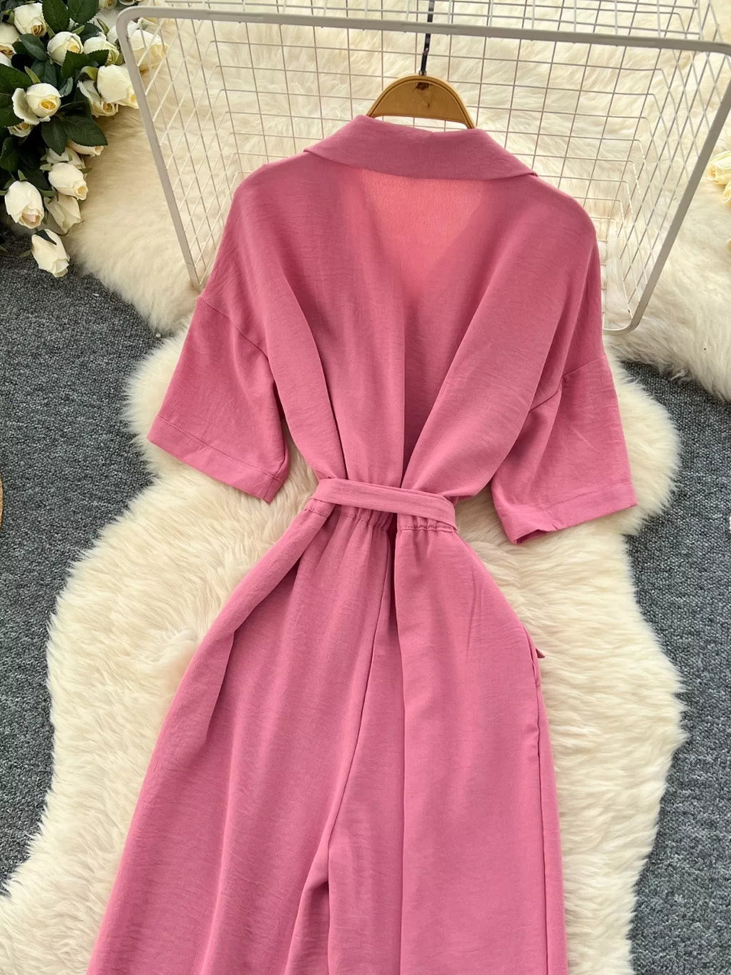 Tie Waist Wide Leg Jumpsuit