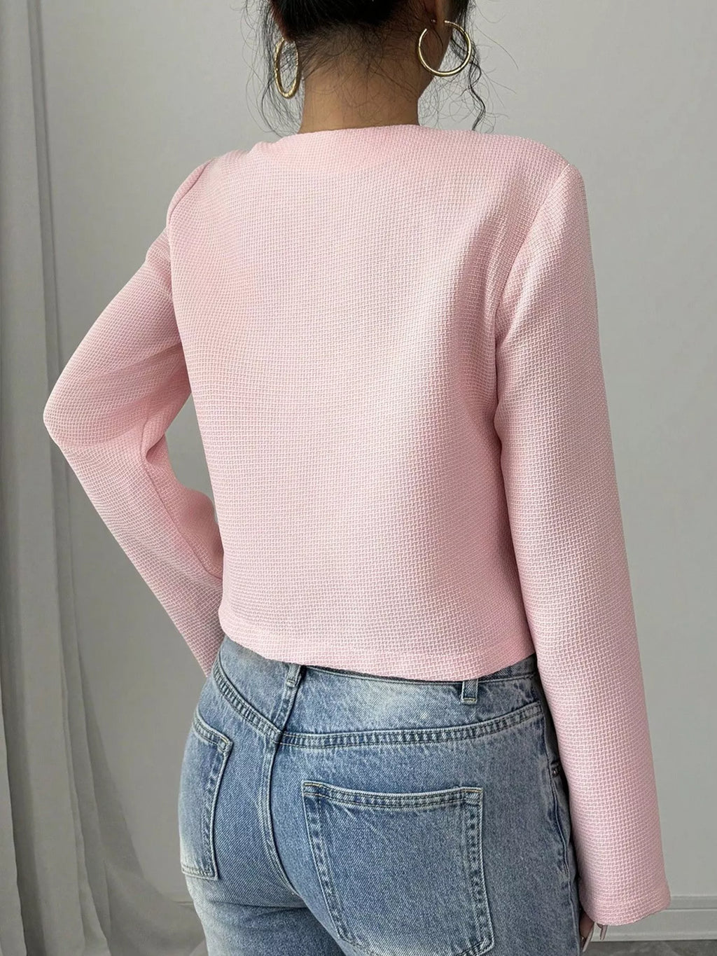 Bow Detail Cropped Outerwear