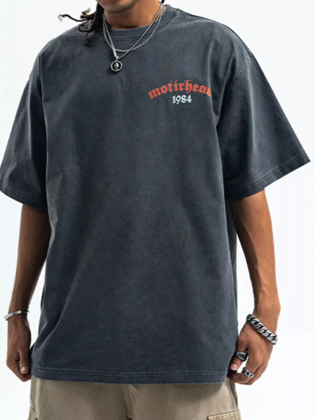Men's Vintage Letter Graphic Washed T-Shirt