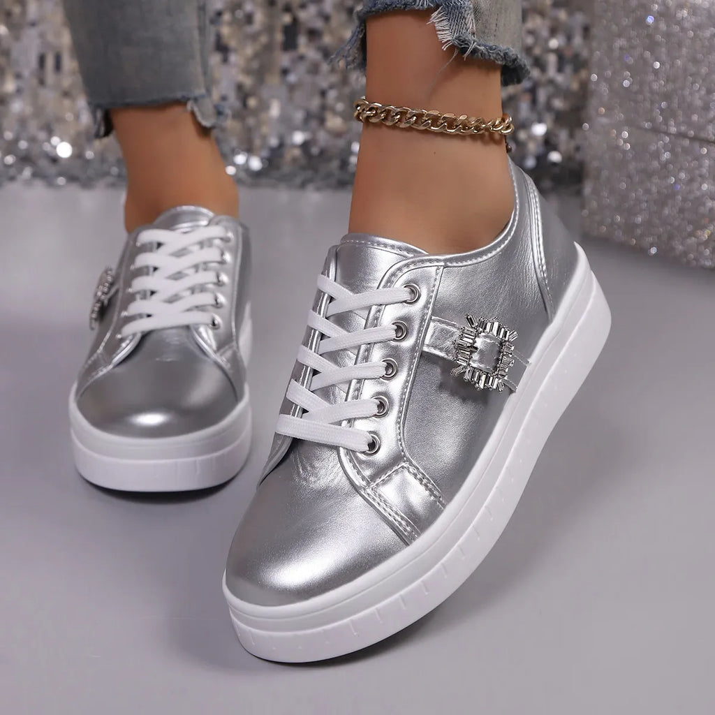 Rhinestone Embellishment Platform Sneakers
