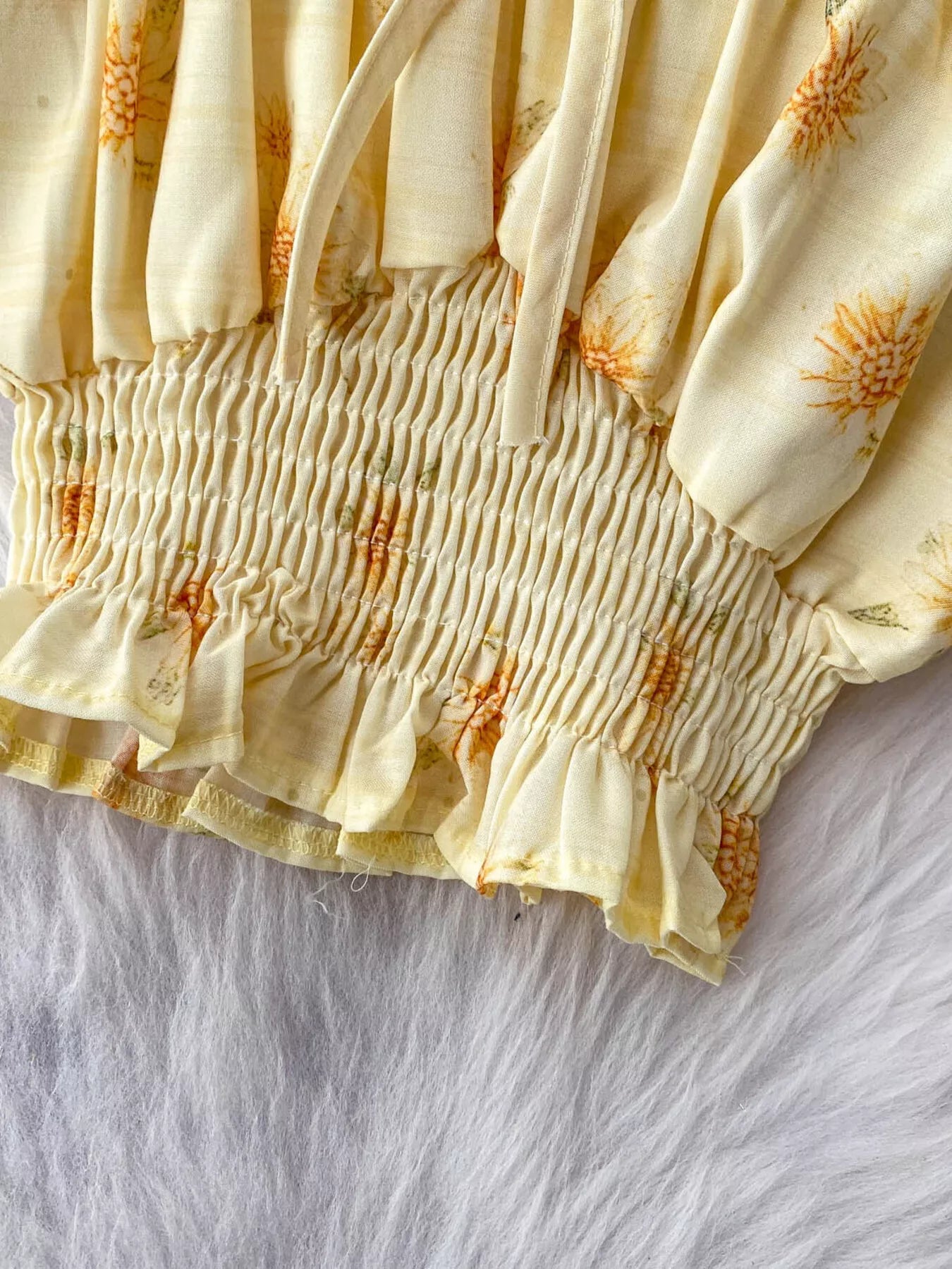 Smocked Floral Top and Skirt Set