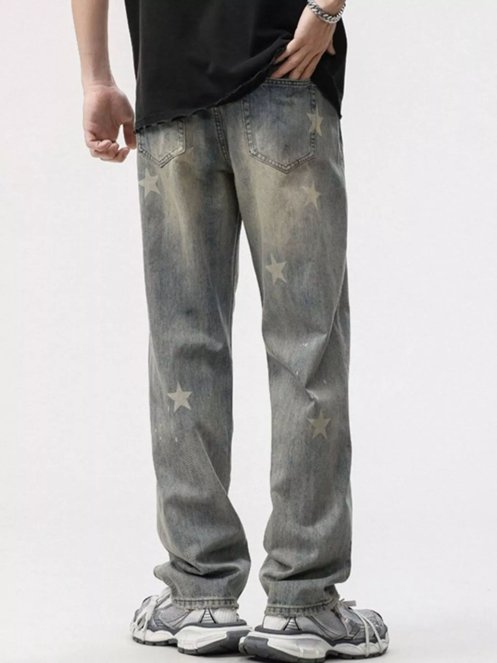 Men's Star Wide Leg Jeans