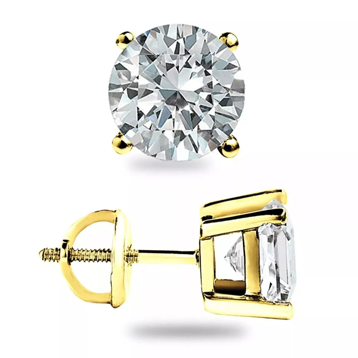 1 Carat Moissanite 925 Sterling Silver Stud Earrings