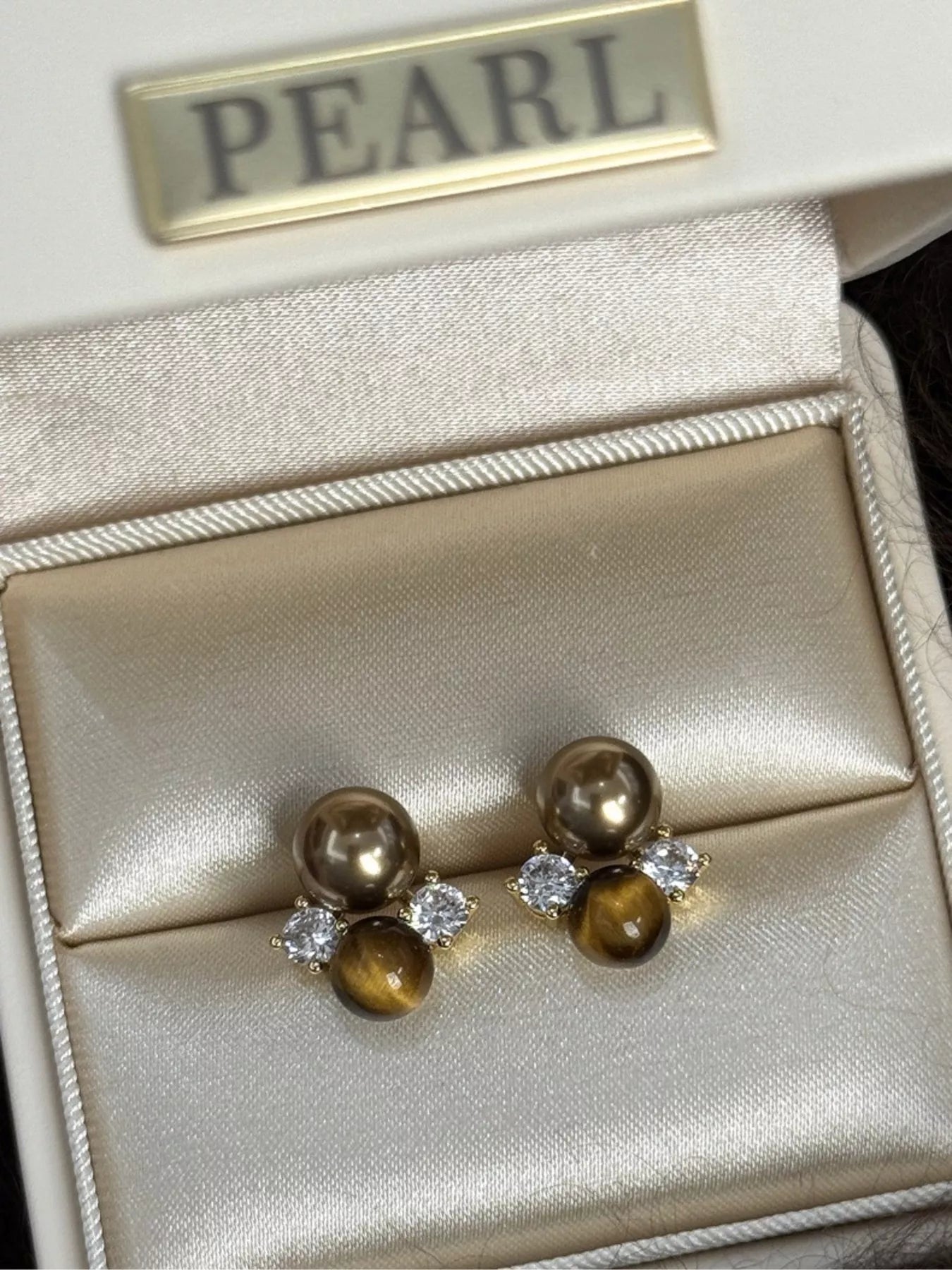 Tiger Eye Stud Earrings