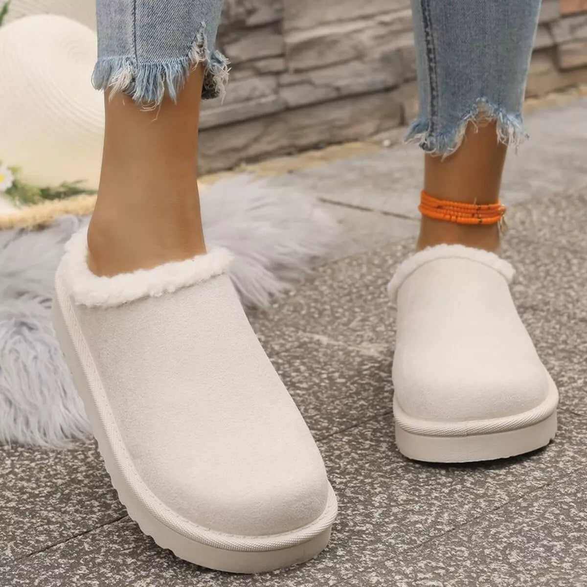 Cozy Plush Lined Platform Slippers