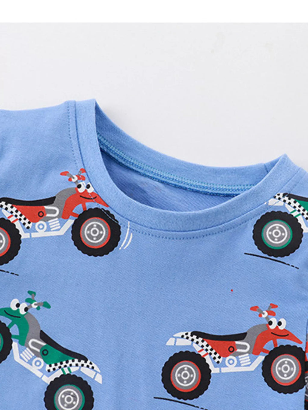Children's Cartoon ATV Print Tee and Shorts Set