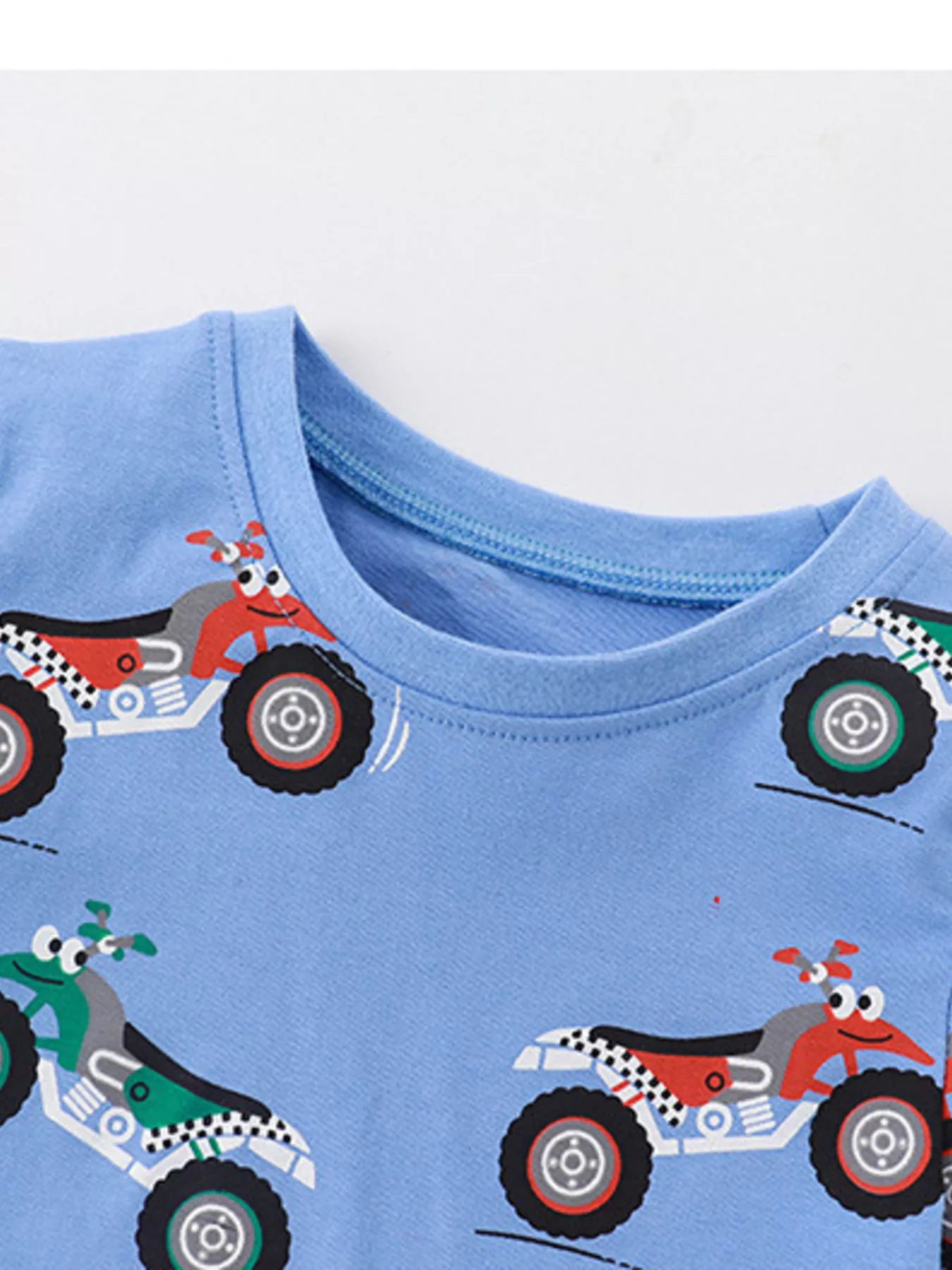 Children's Cartoon ATV Print Tee and Shorts Set