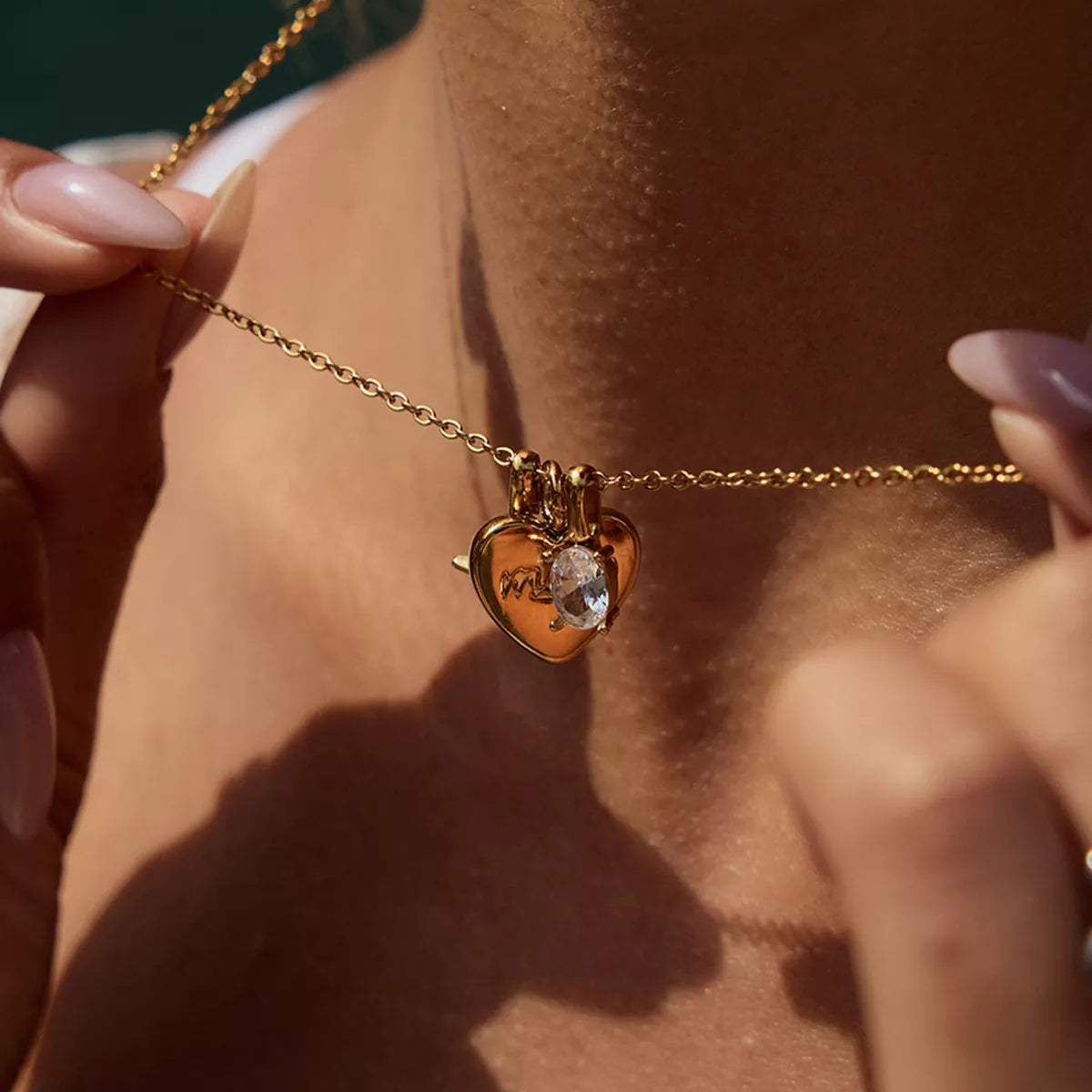 18K Gold-Plated 'Mom' Heart Necklace