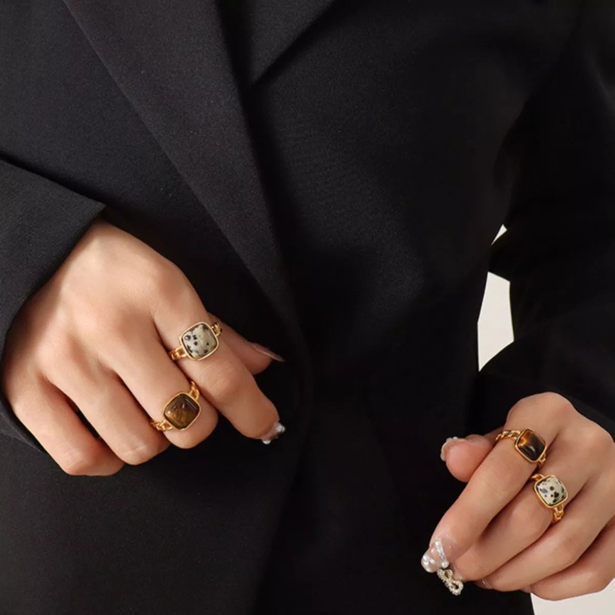 Tiger's Eye 18K Gold-Plated Ring