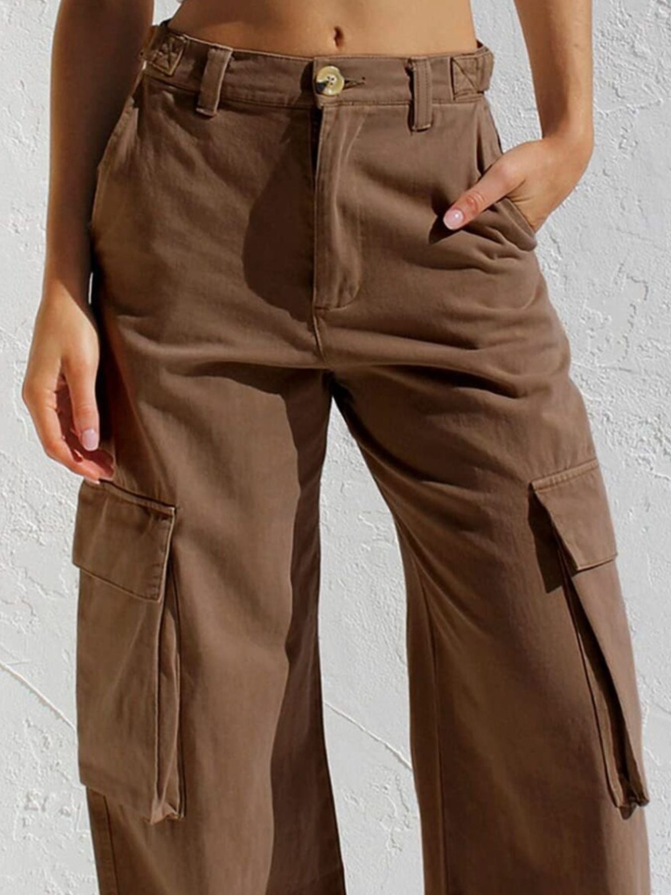 High-Waisted Wide Leg Cargo Jeans