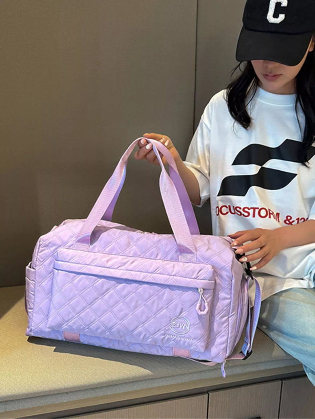 Quilted Oxford Cloth Travel Bag