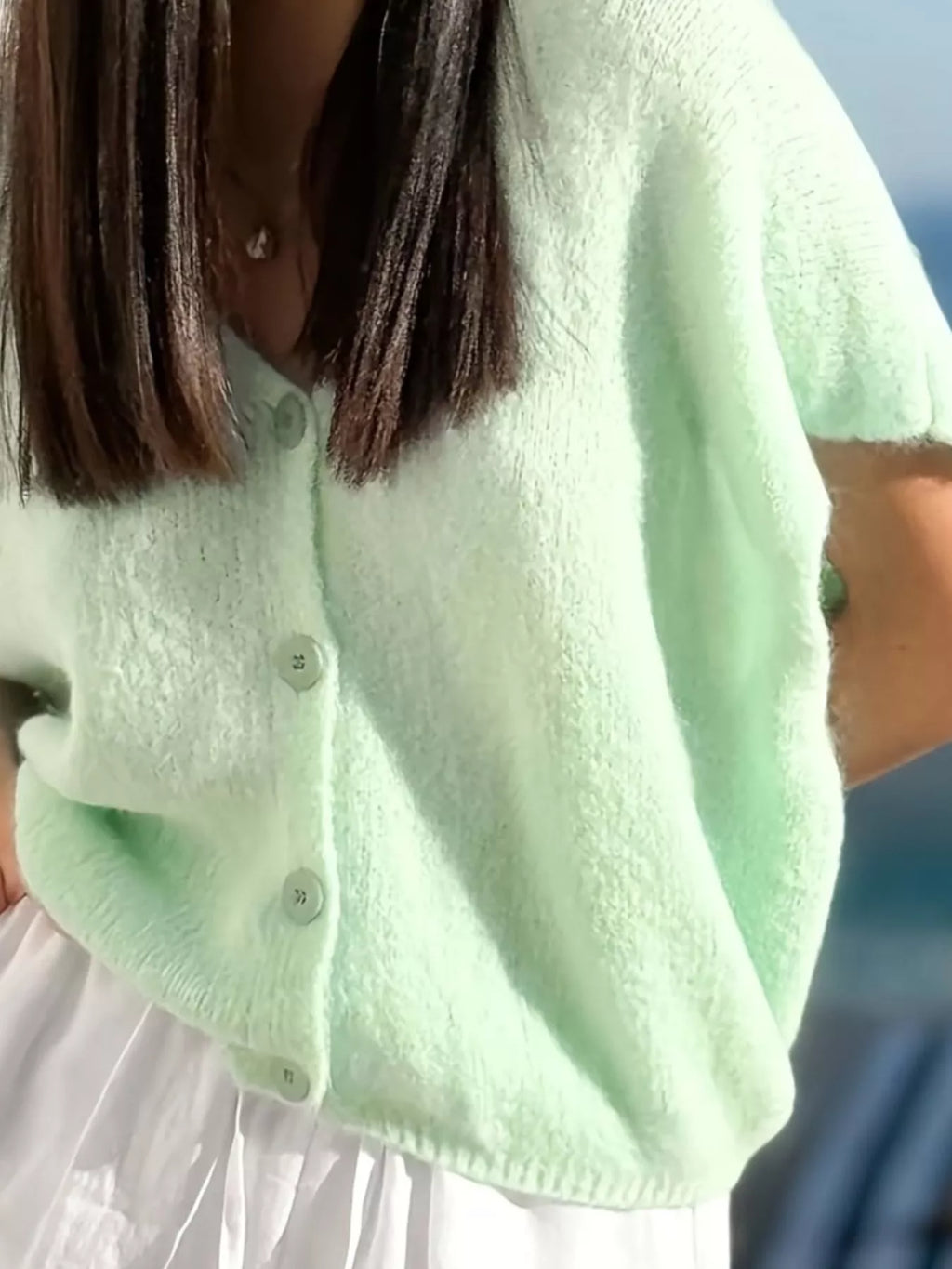 Button Up Short Sleeve Cardigan