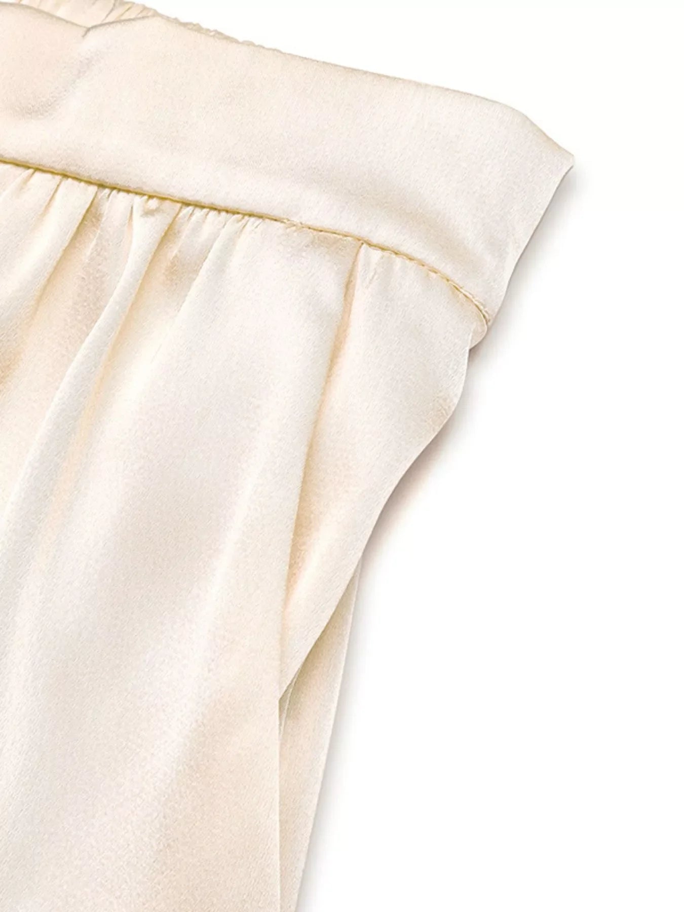 Satin Twist-Front Top and Wide-Leg Pants Set