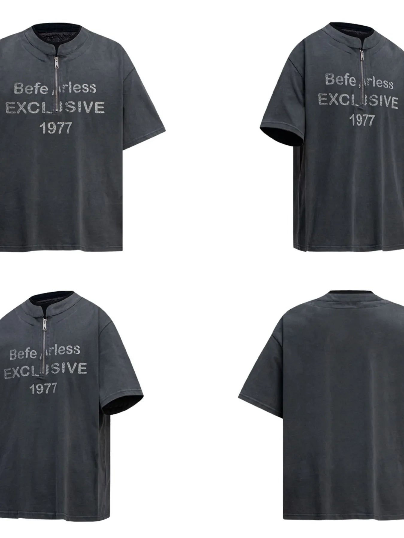 Men's Quarter Zip Short Sleeve T-Shirt