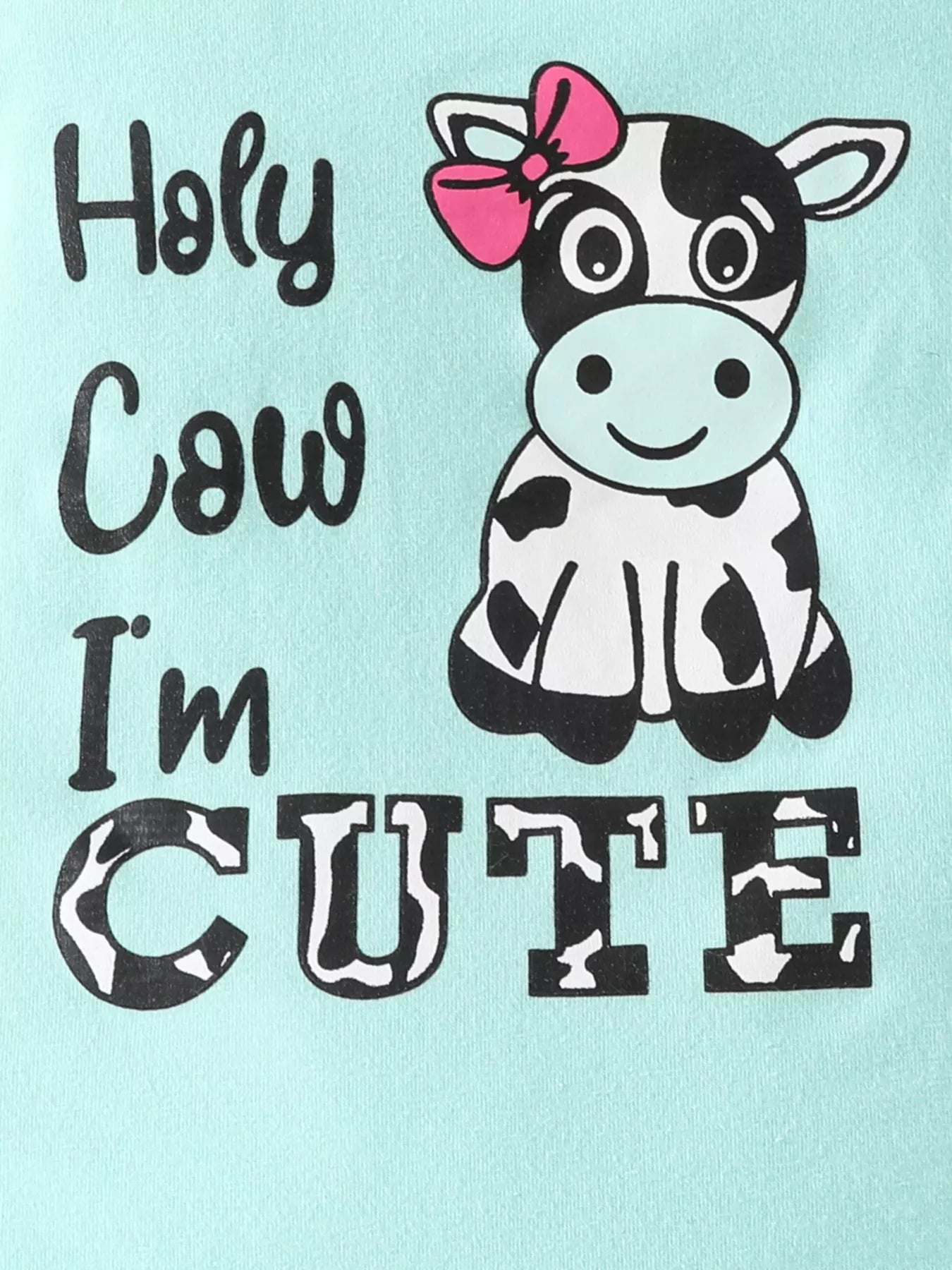 Children's Ruffled Cow Bodysuit and Shorts Set with Headband