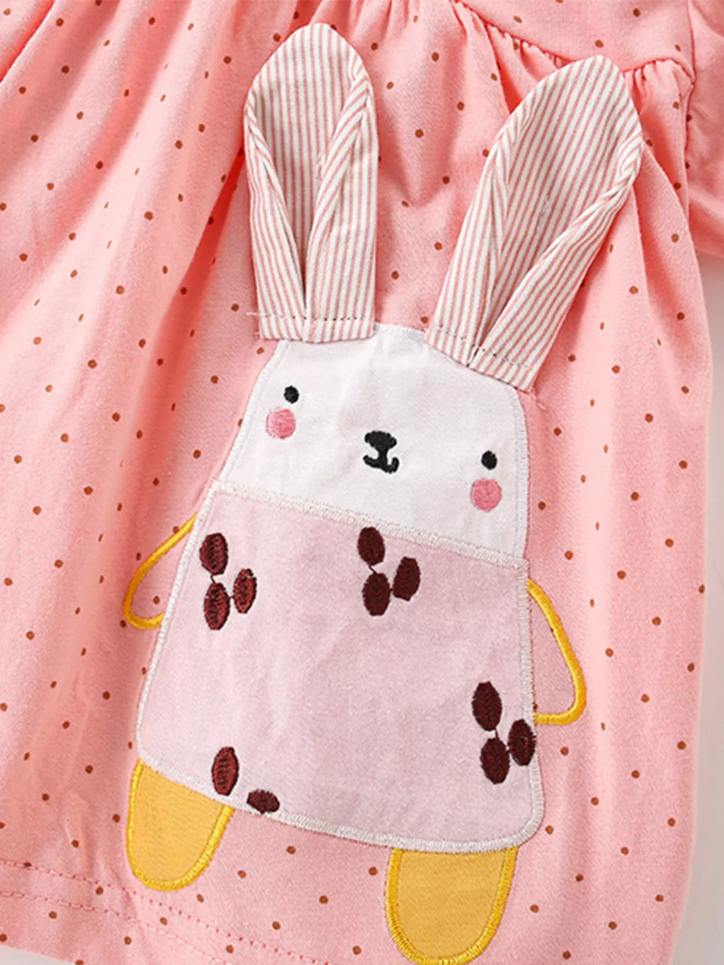 Children's Bunny Applique Polka Dot Top and Shorts Set