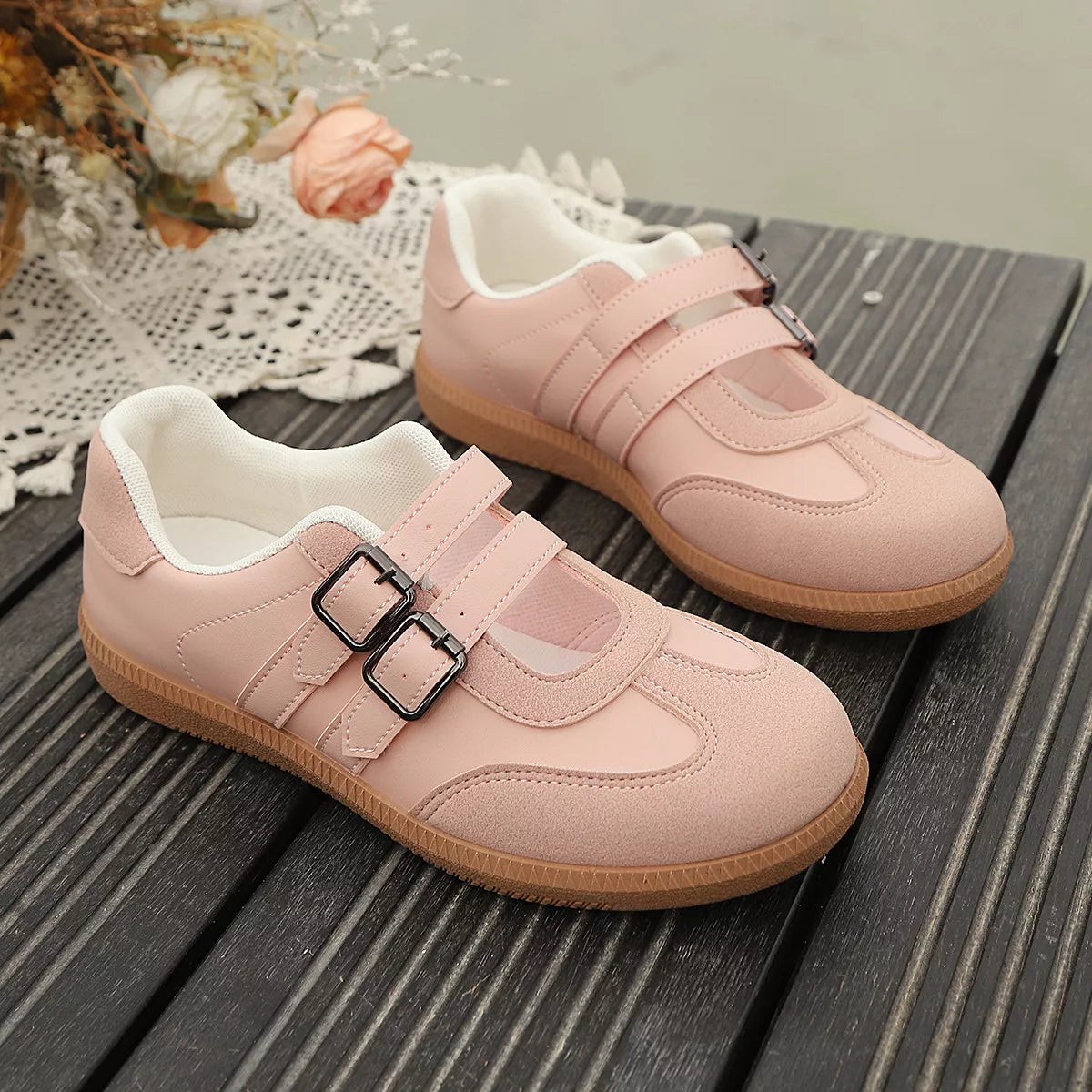 Buckle Strap Casual Sneakers