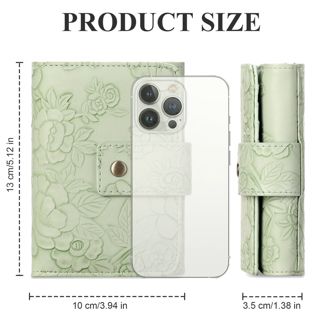 Floral Embossed Leather Wallet