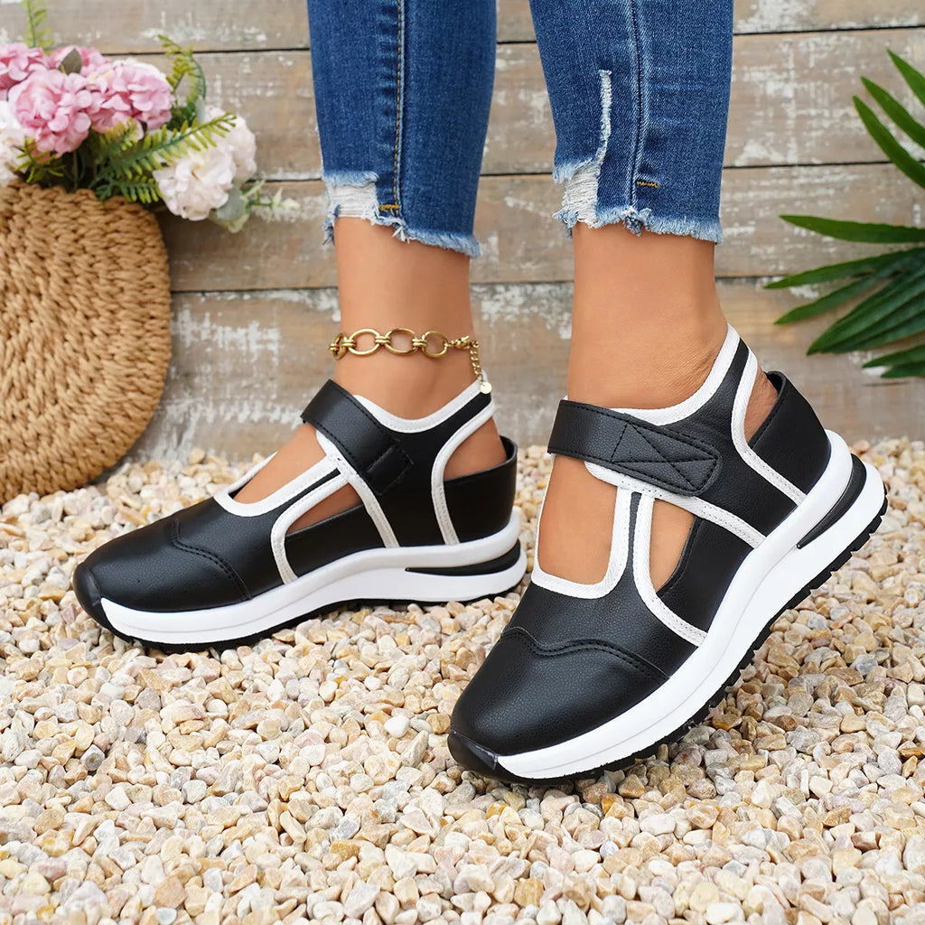 Round Toe Contrast Sneakers