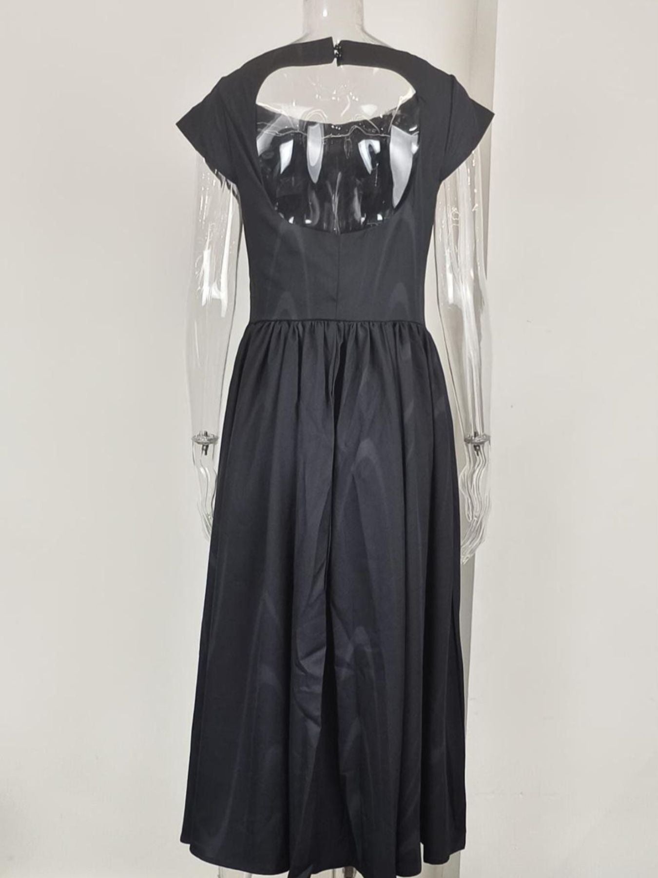 Full Size Cap Sleeve A-Line Midi Dress Plus Size