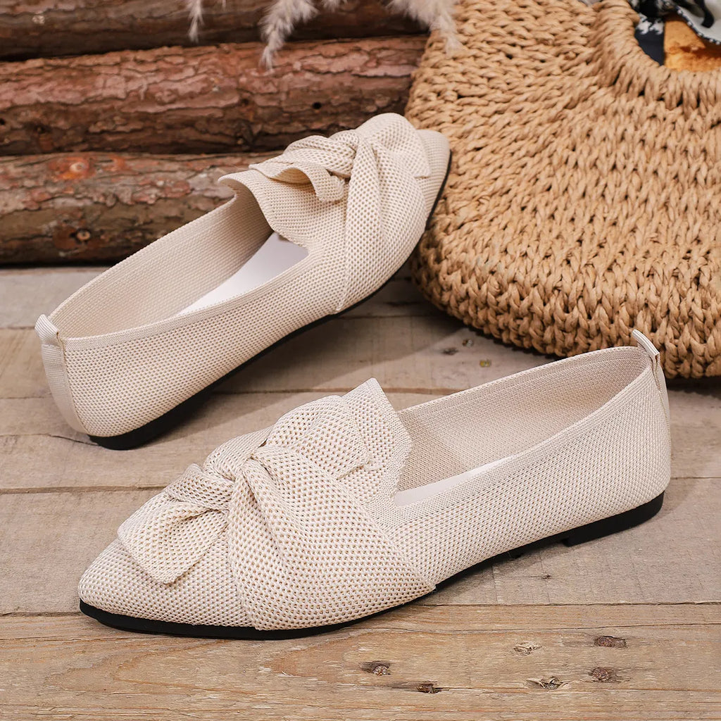 Bow Point Toe Flats Slip-Ons