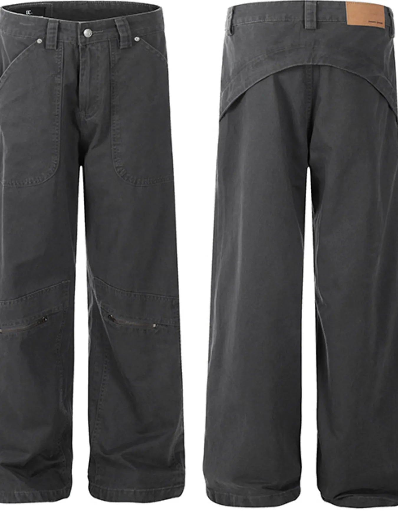 Men's Oversized Wide Leg Jeans with Multiple Pockets