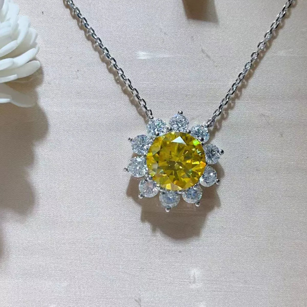 5 Carat Moissanite 925 Sterling Silver Pendant Necklace