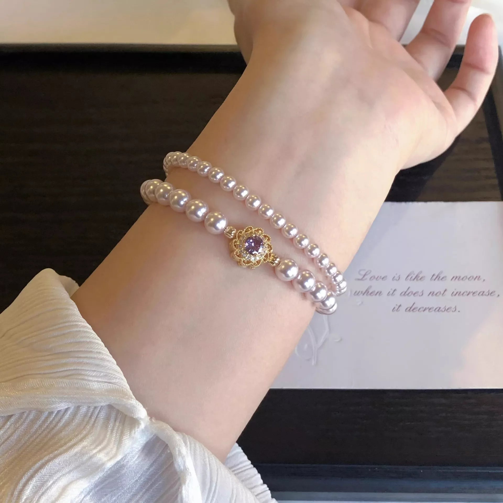 18K Gold-Plated Pearl Bracelet