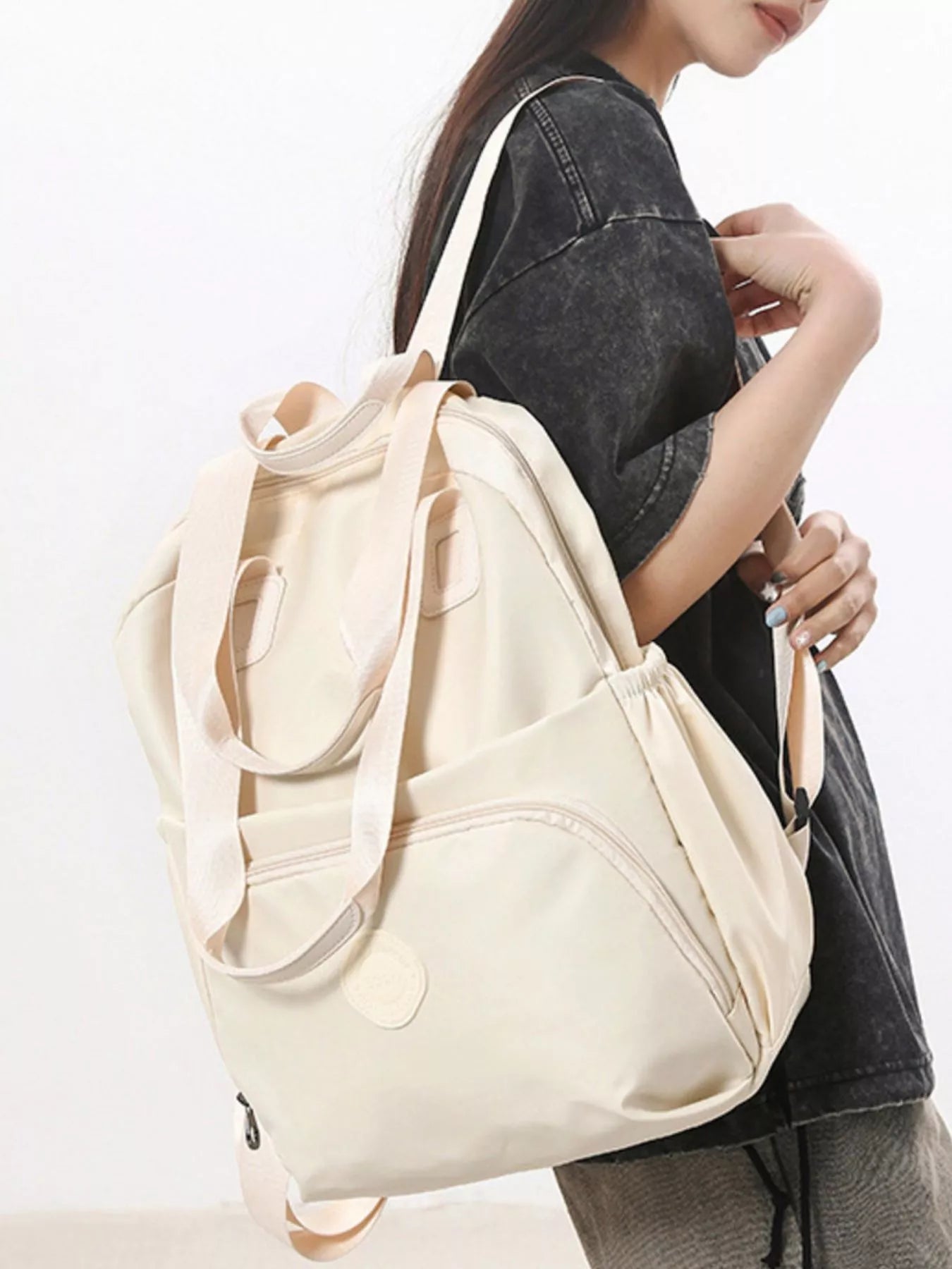 Lightweight Solid Color Backpack Bag