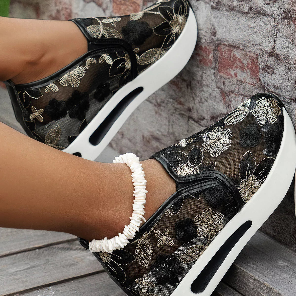 Round Toe Platform Slip-Ons
