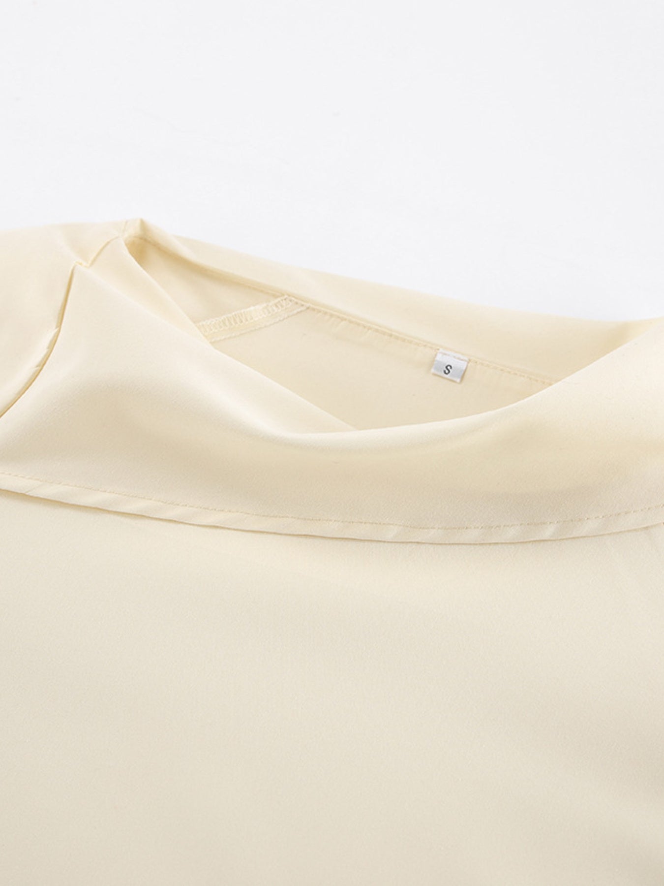 Asymmetrical High Collar Long Sleeve Blouse