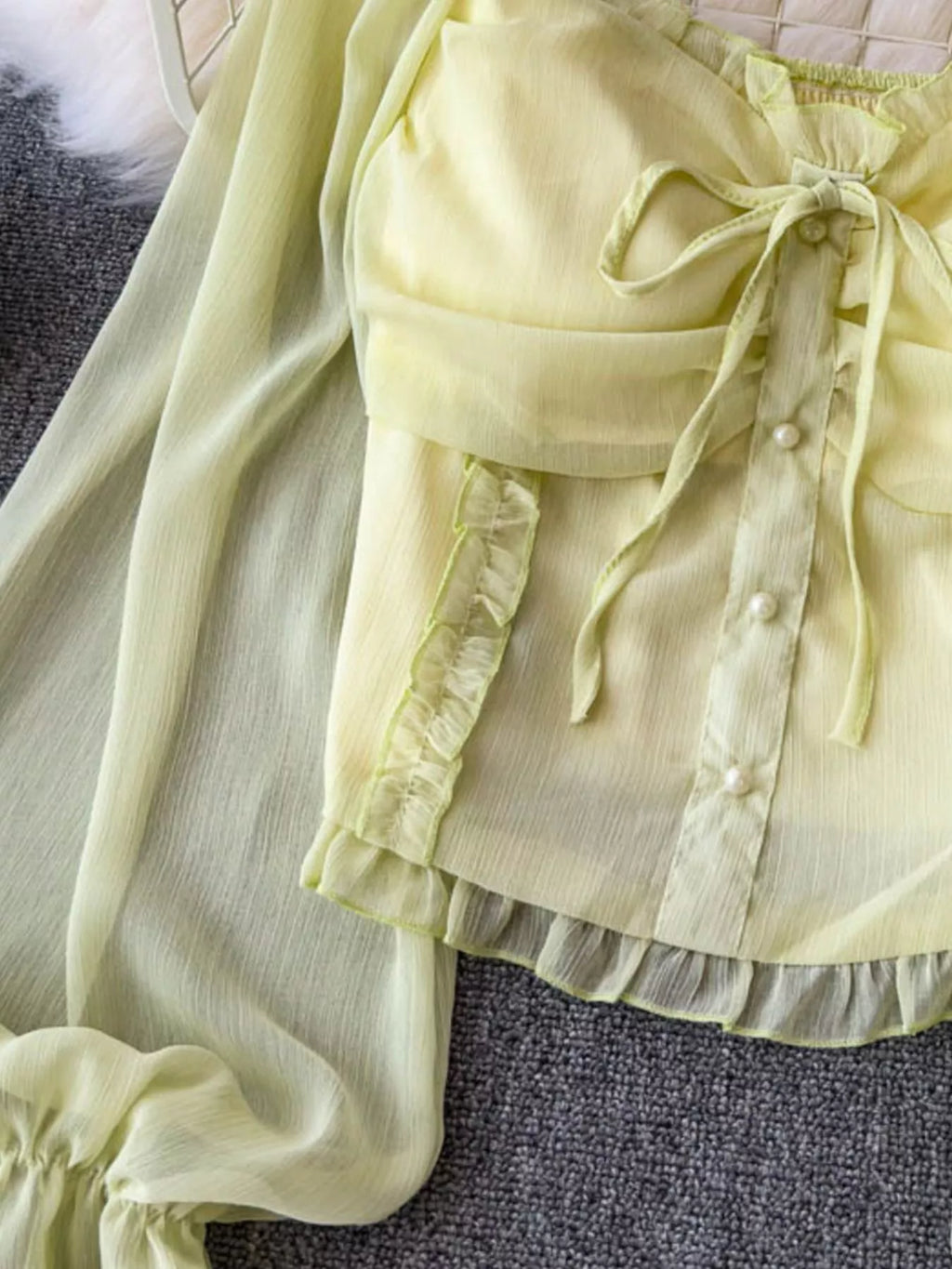 Frill Flounce Sleeve Blouse